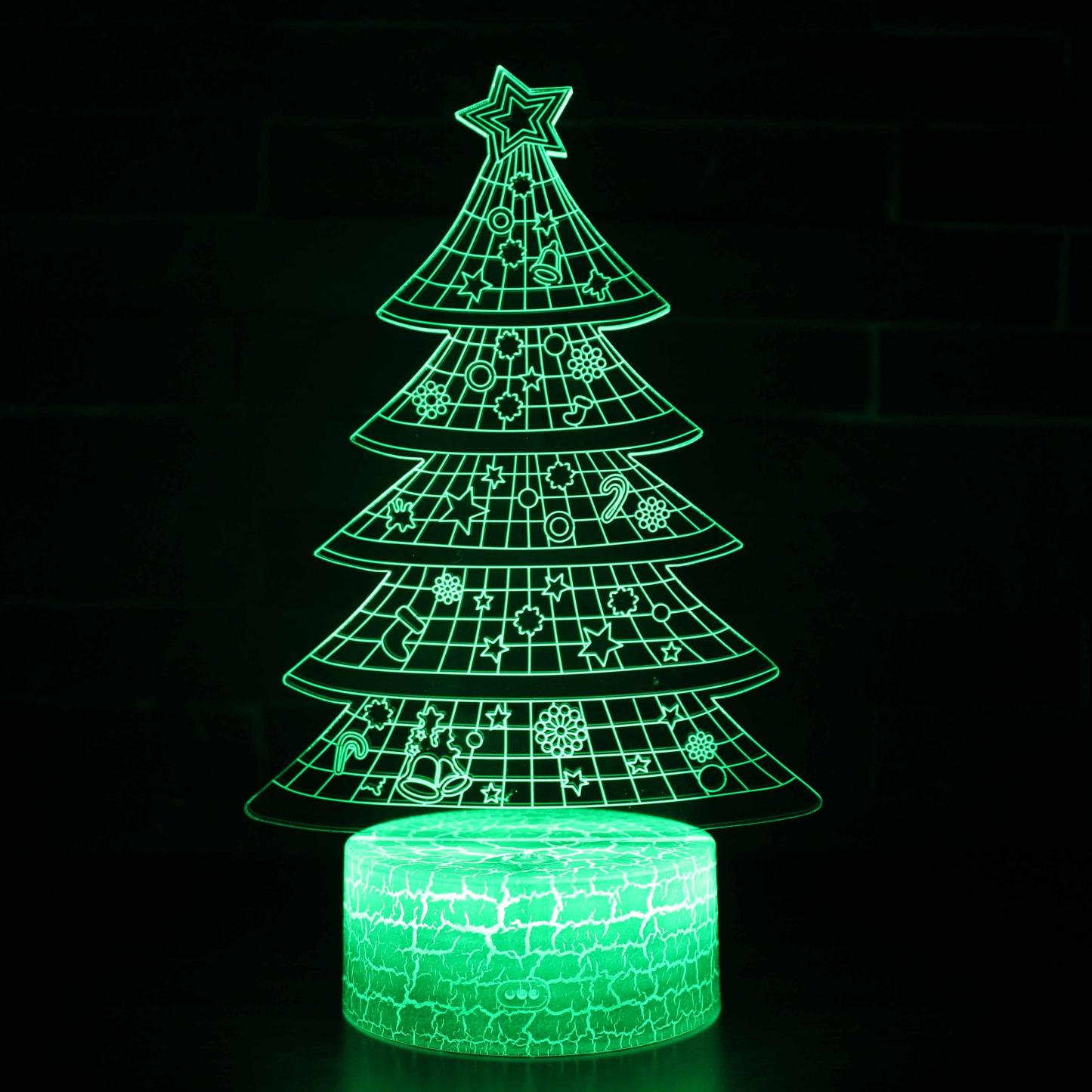 Christmas Tree 3D Optical Illusion Lamp - 3D Optical Lamp