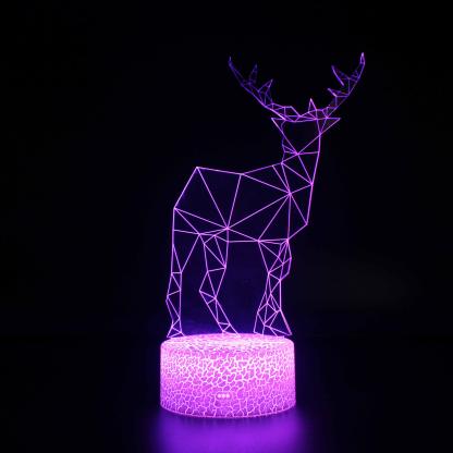 Christmas Reindeer 3D Lamp A Whimsical Holiday Glow-3D Optical Lamp