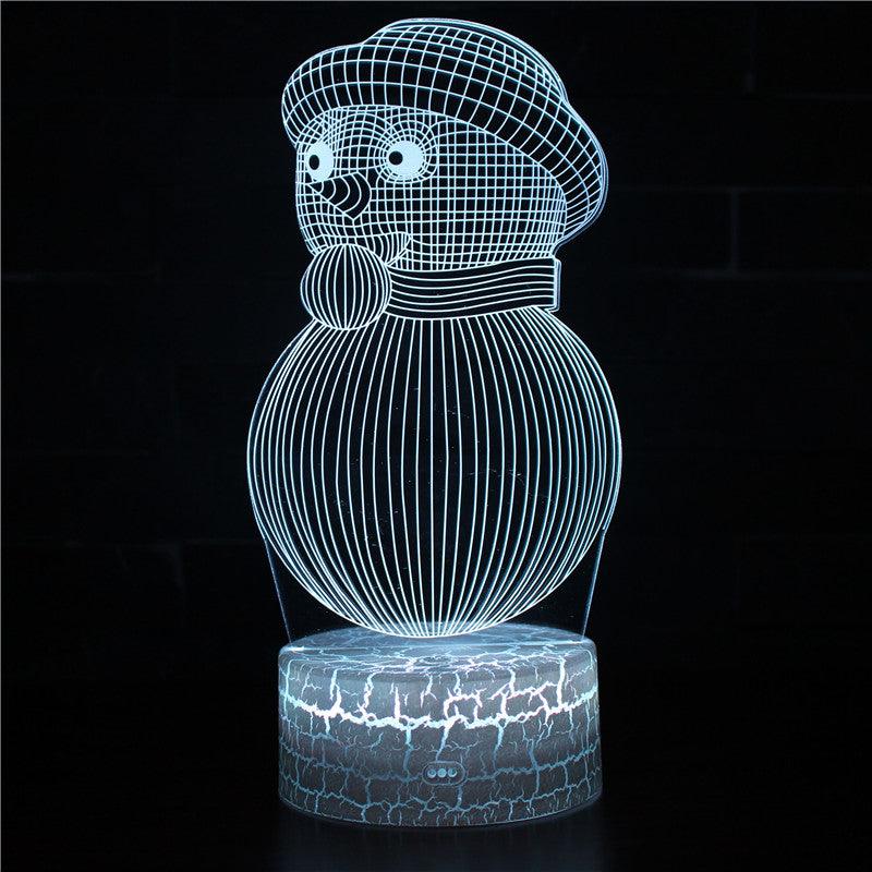 Christmas Snowman 3D Optical Illusion Lamp - 3D Optical Lamp