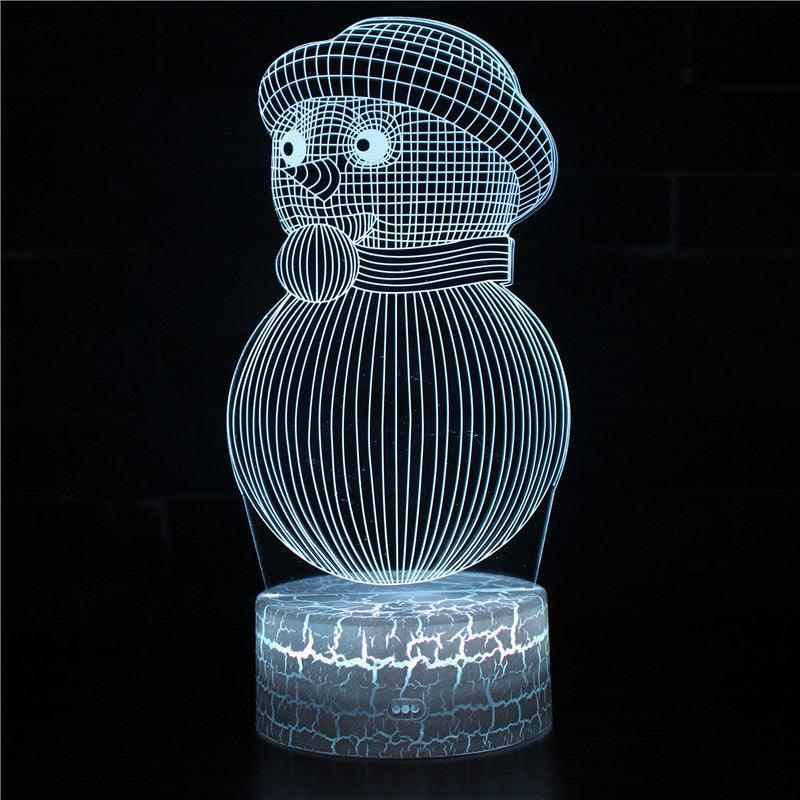 Christmas Snowman 3D Optical Illusion Lamp - 3D Optical Lamp
