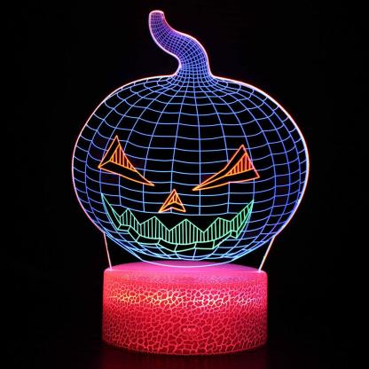 Smiling Jack O Lantern 3D Optical Illusion Lamp For Halloween Part-3D Optical Lamp
