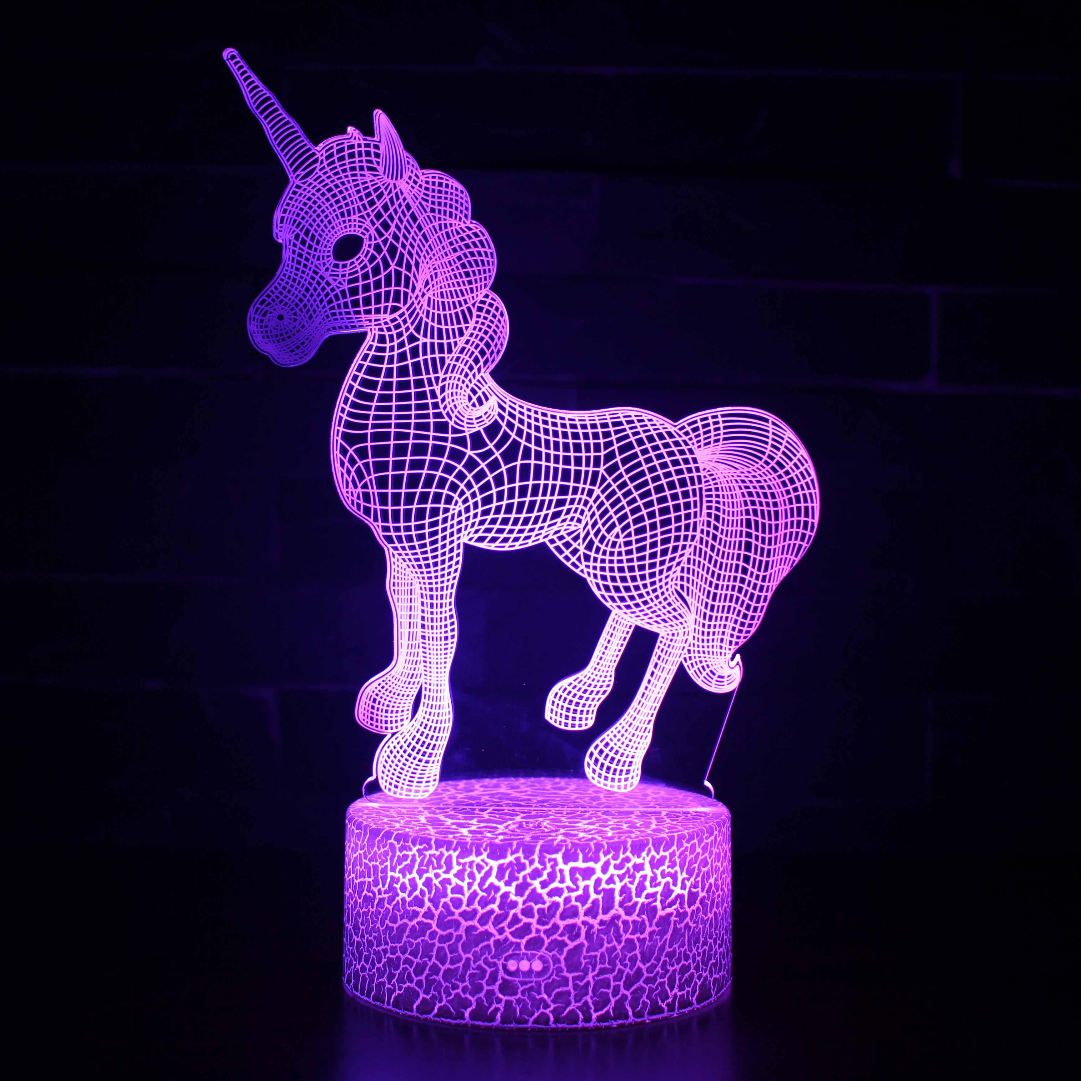 Abstract Unicorn Horse Optical Illusion Lamp - 3D Optical Lamp