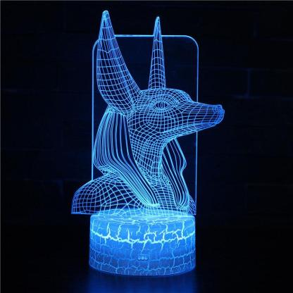 Halloween Pharaoh Head 3D Optical Illusion Lamp - 3D Optical Lamp