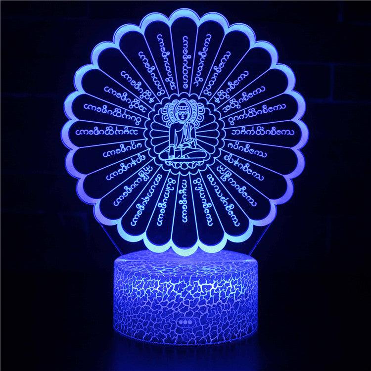 Mandala Buddha LED Light-3D Optical Lamp