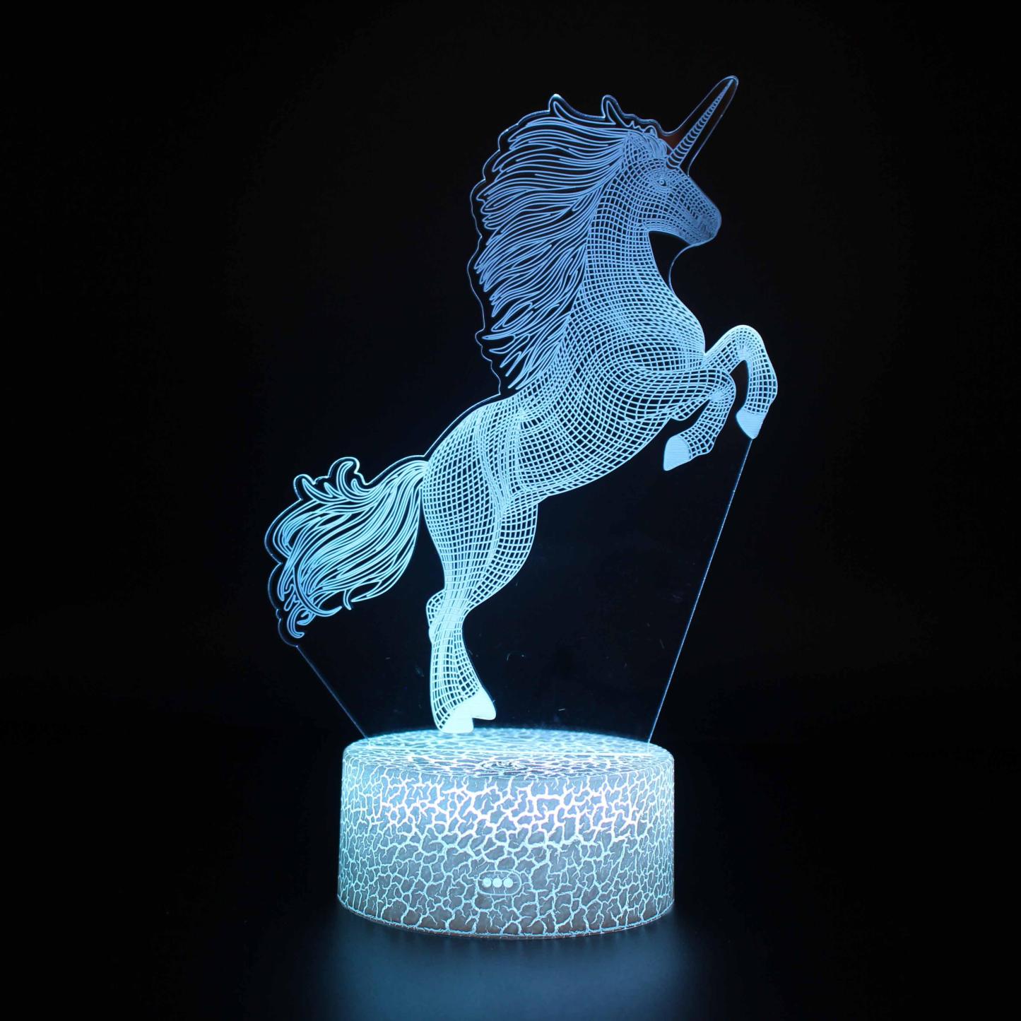 Abstract Unicorn Right Facing Hare Optical Illusion Lamp - 3D Optical Lamp