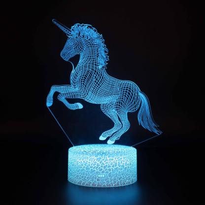 Abstract Unicorn Left Facing Hare Optical Illusion Lamp - 3D Optical Lamp