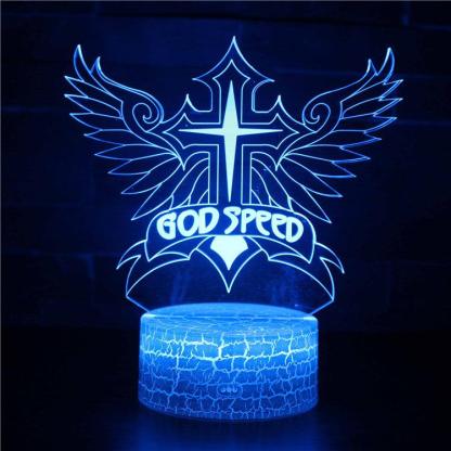 God Speed Cross 3D Optical Illusion Lamp-3D Optical Lamp