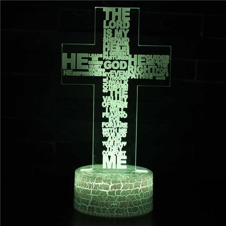 The Lord Is My Shepard Cross 3D Optical Illusion Lamp-3D Optical Lamp