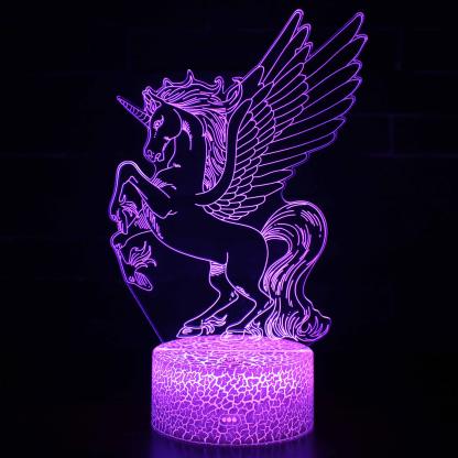 Abstract Purple Unicorn Optical Illusion Lamp - 3D Optical Lamp