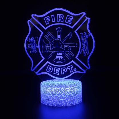 Fire Dept. Team Logo 3D Optical Illusion Lamp - 3D Optical Lamp