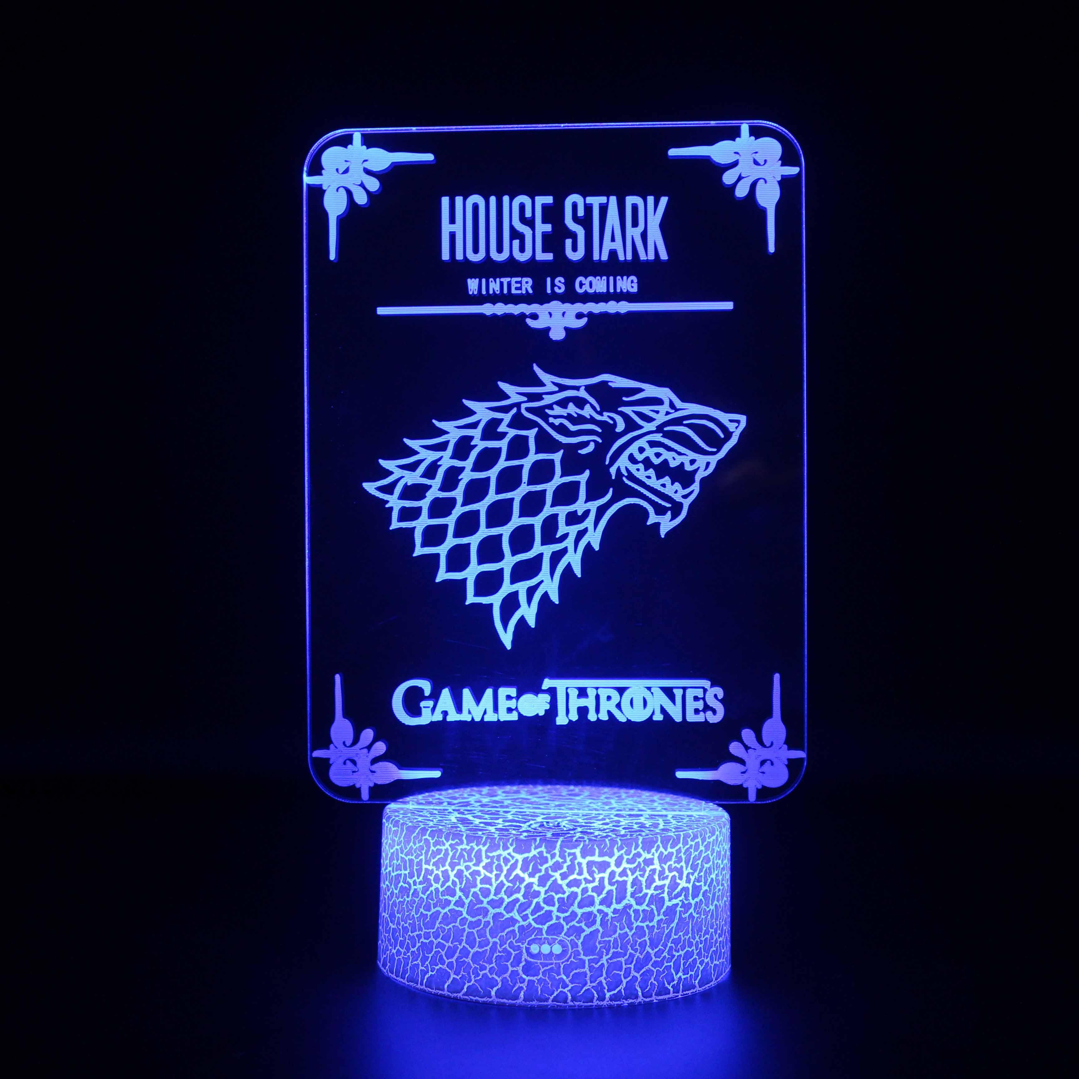 House Stark 3D Lamp Illuminate Your Space with Northern Pride-3D Optical Lamp