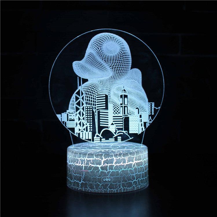 Giant Duck And City 3D Optical Illusion Lamp For Lighting And Decor-3D Optical Lamp