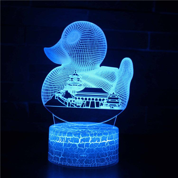 Giant Duck And Building 3D Optical Illusion Lamp For Home Decor-3D Optical Lamp