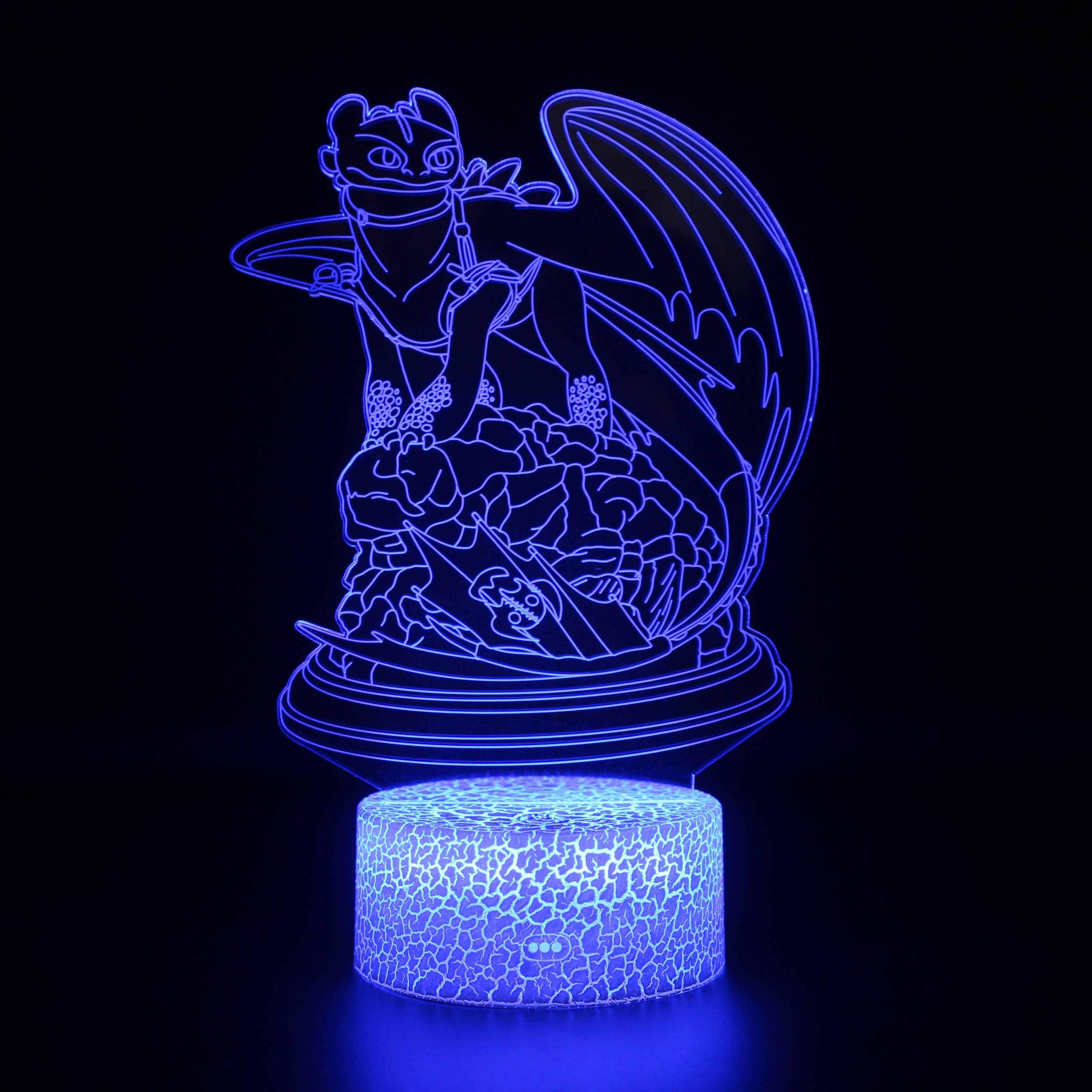 Dragon Dinosaur USB Illusion Lamp with Remote Control-3D Optical Lamp