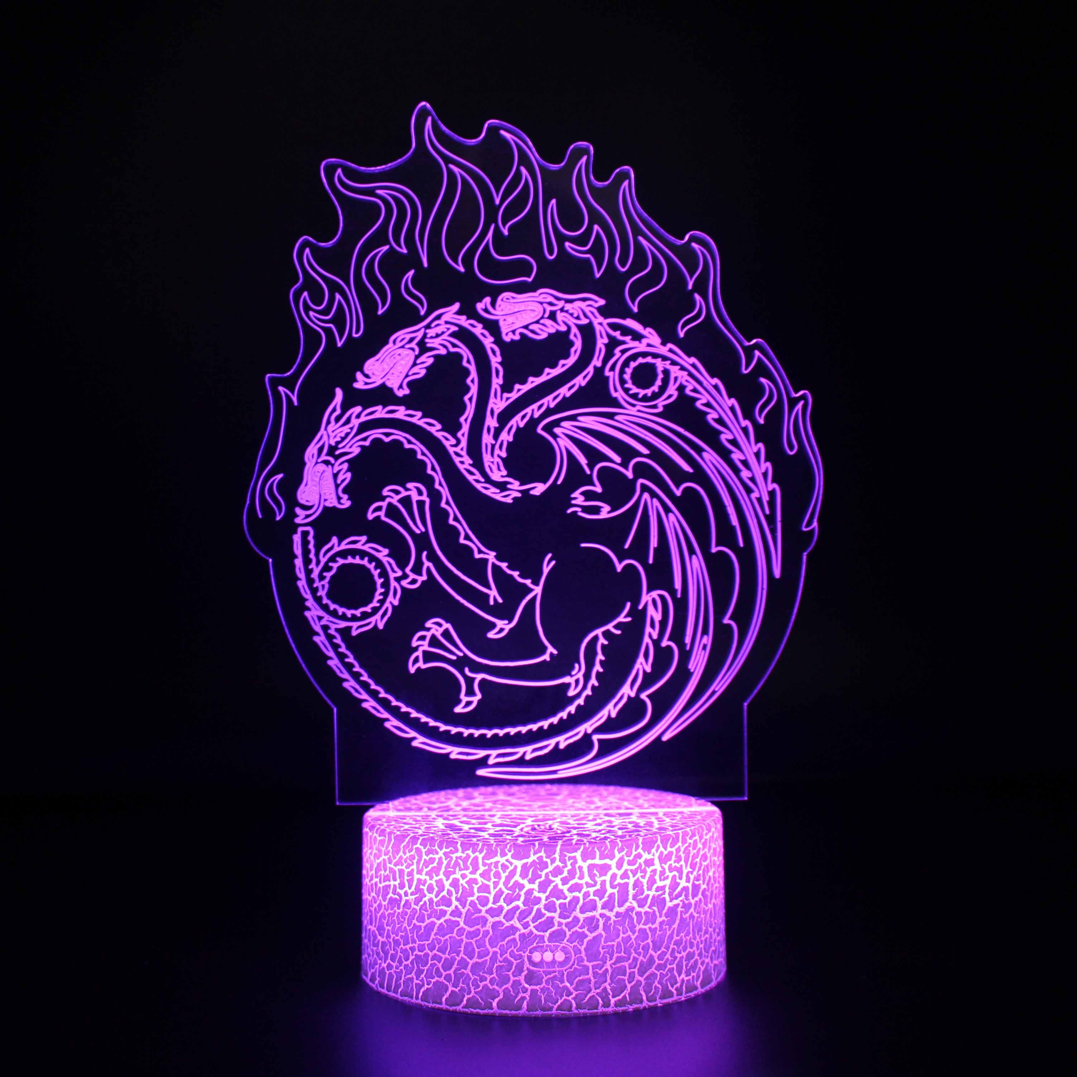 Game Of Thrones Logo 3D Optical Illusion Lamp - 3D Optical Lamp
