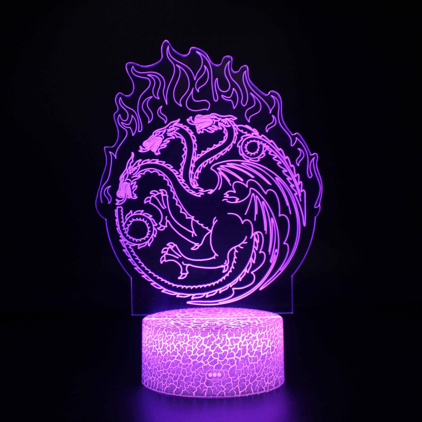 Game Of Thrones Logo 3D Optical Illusion Lamp - 3D Optical Lamp