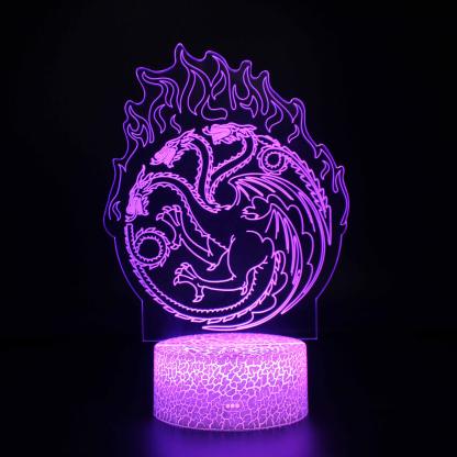 Game Of Thrones Logo 3D Optical Illusion Lamp - 3D Optical Lamp