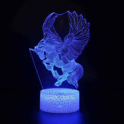 Abstract Beautiful Flying Unicorn Optical Illusion Lamp - 3D Optical Lamp