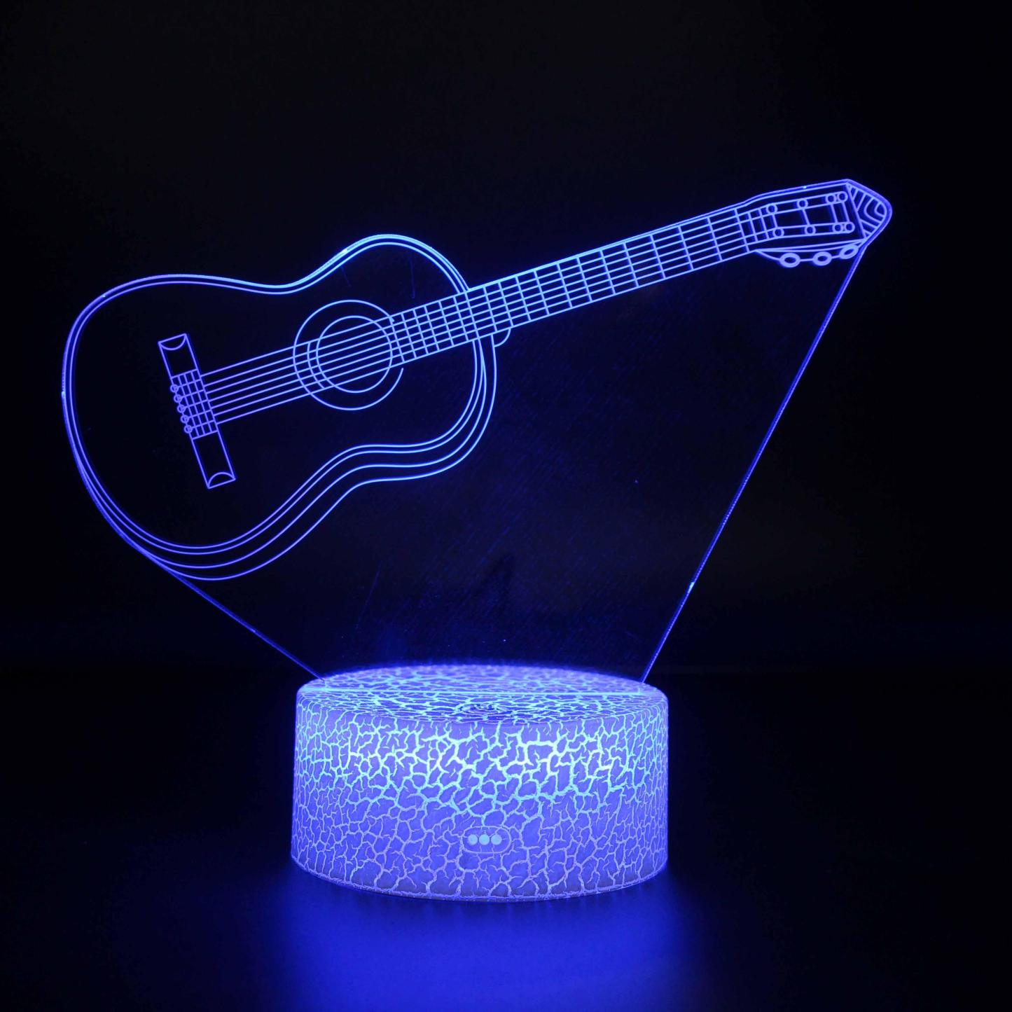 Acoustic Guitar 3D Optical Illusion Lamp For Home Decor-3D Optical Lamp