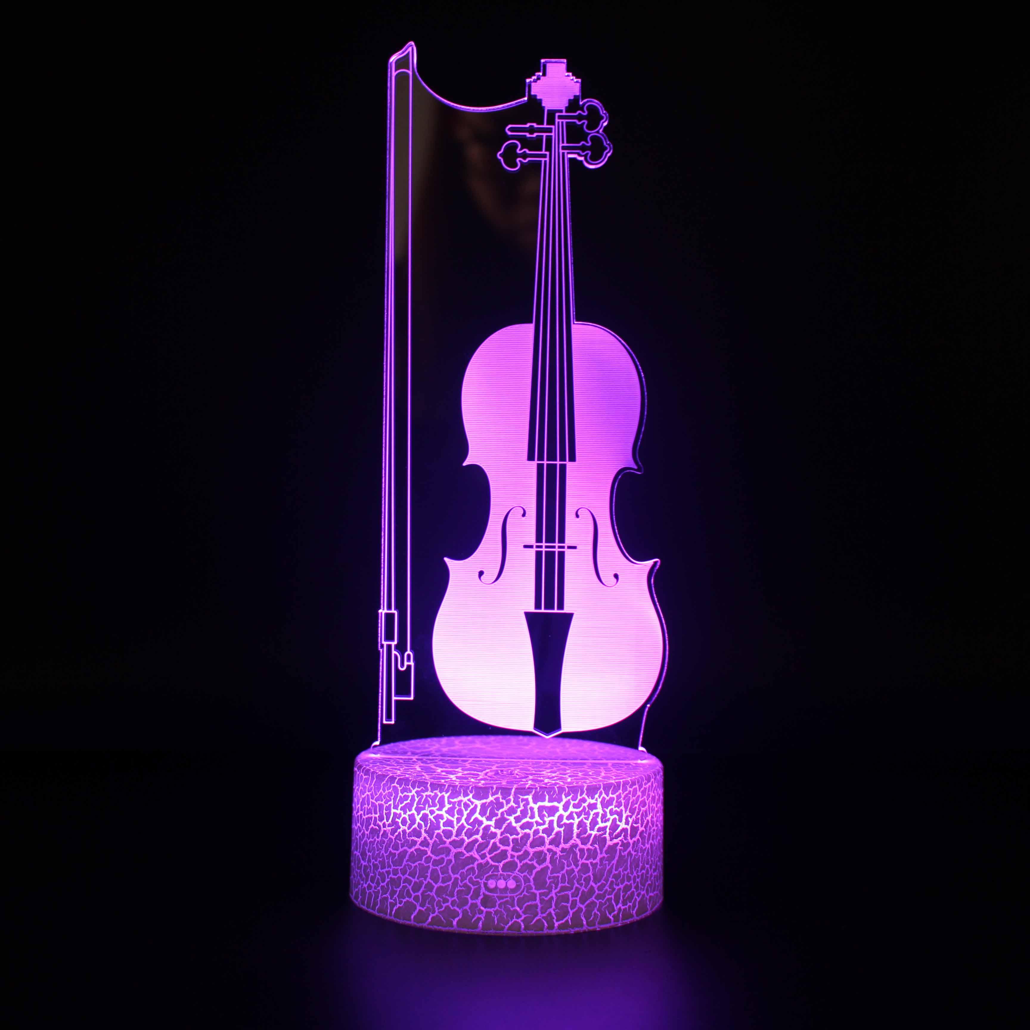 Violin 3D Optical Illusion Lamp For Guitar Enthusiasts And Decor-3D Optical Lamp