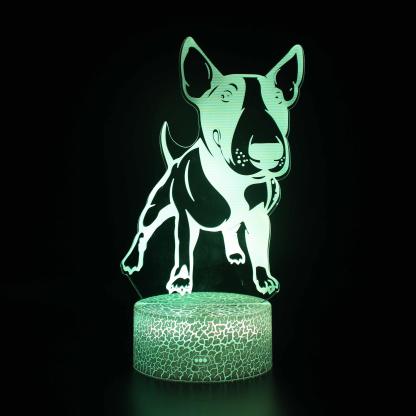 Bull Terrier Dog 3D Optical Illusion Lamp - 3D Optical Lamp