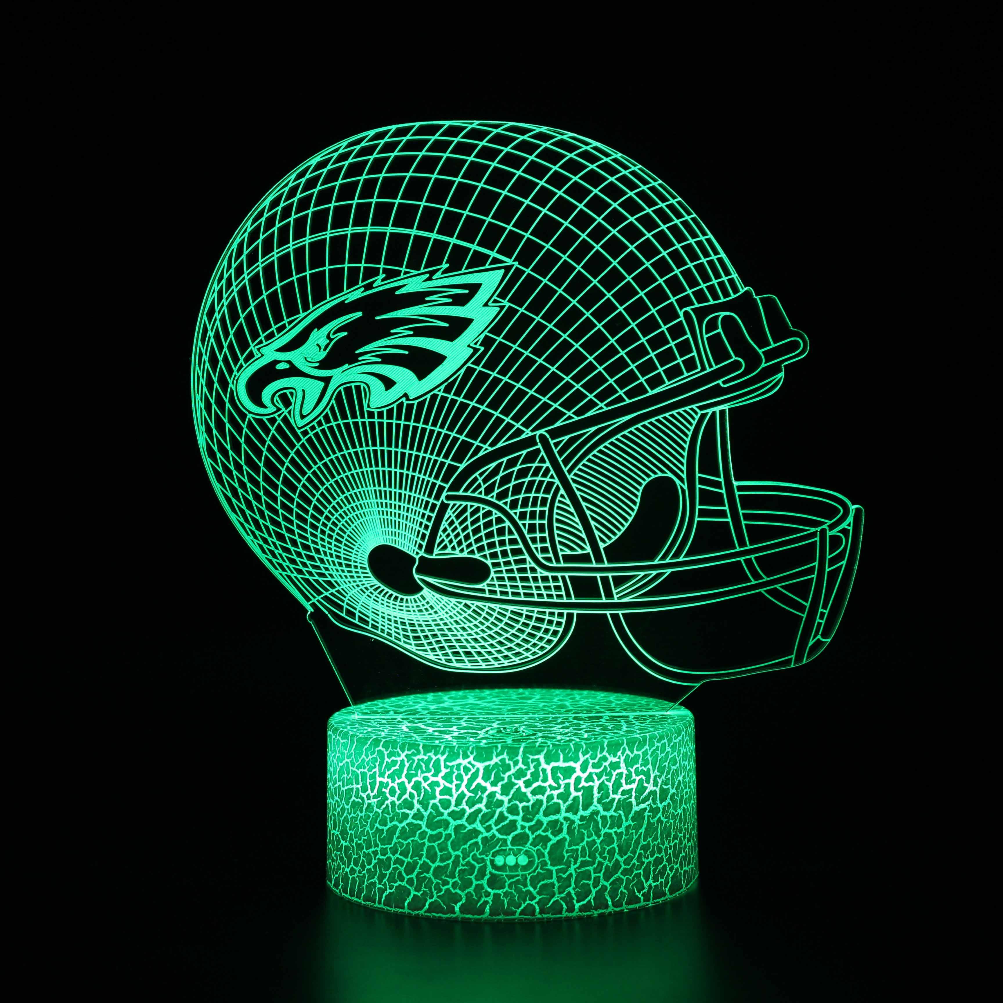 Philadelphia Eagles Football Helmet 3D Optical Illusion Lamp - 3D Optical Lamp