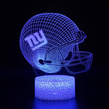 New York Giants Football Helmet 3D Optical Illusion Lamp - 3D Optical Lamp