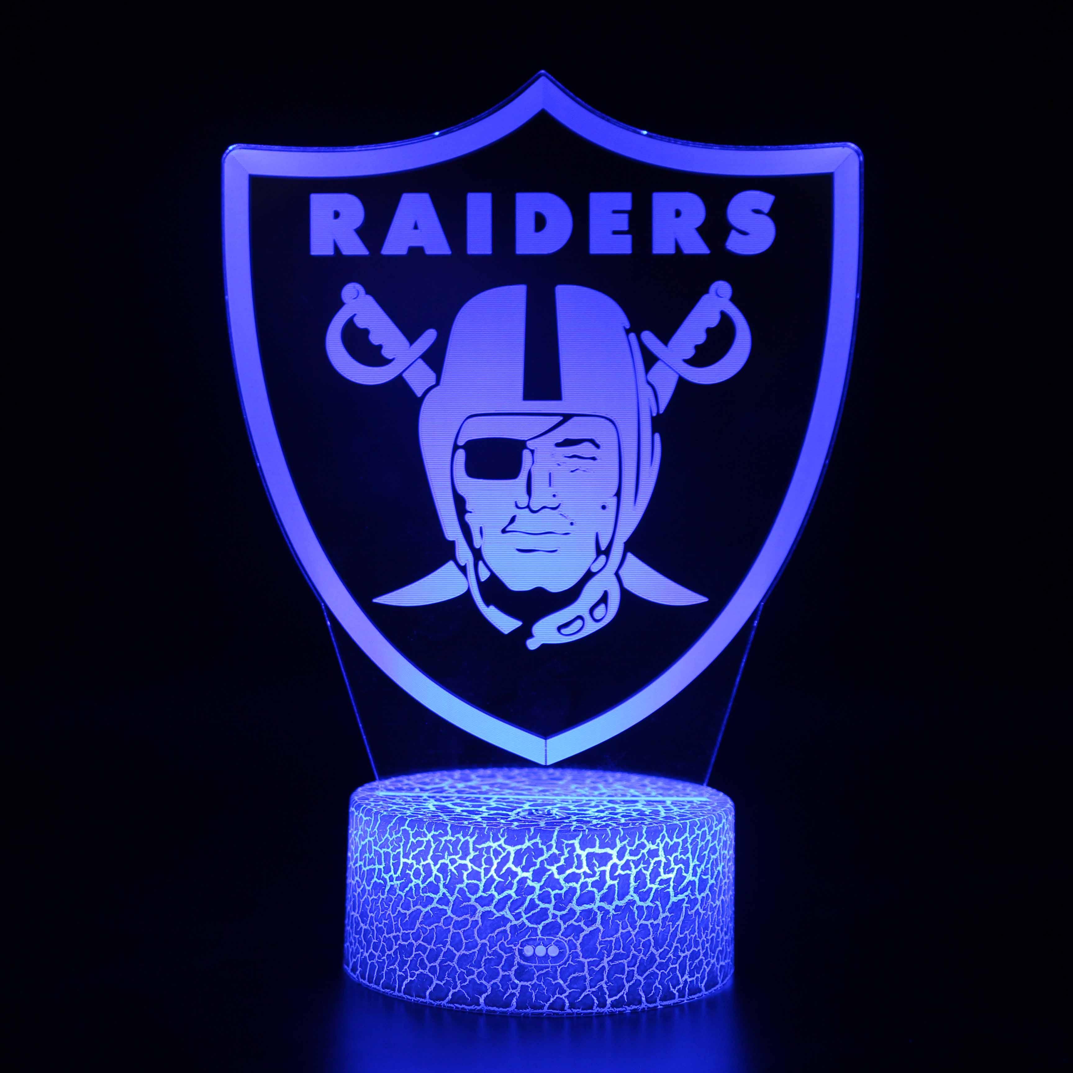3D Optical Illusion Raiders Football Lamp-3D Optical Lamp