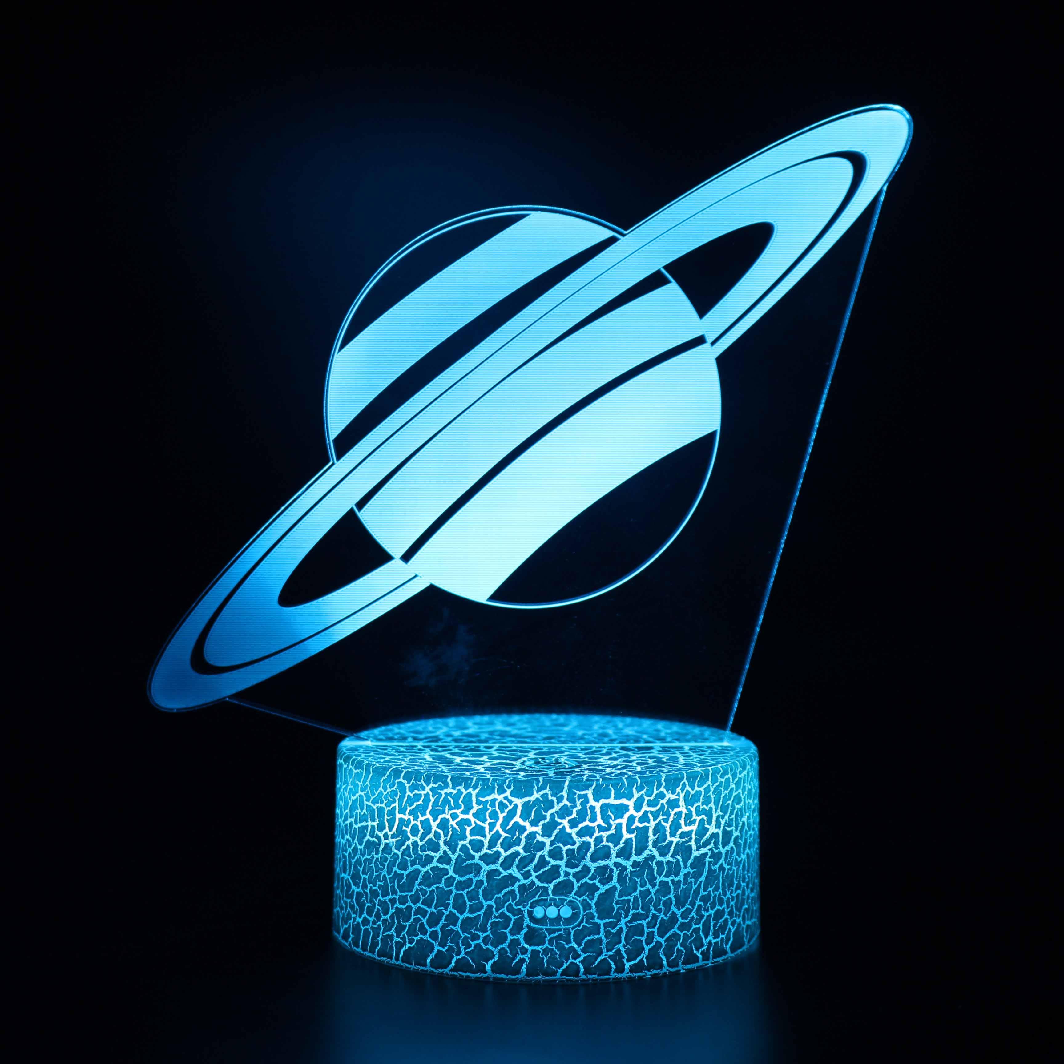 Planet Saturn 3D Optical Illusion Lamp - 3D Optical Lamp