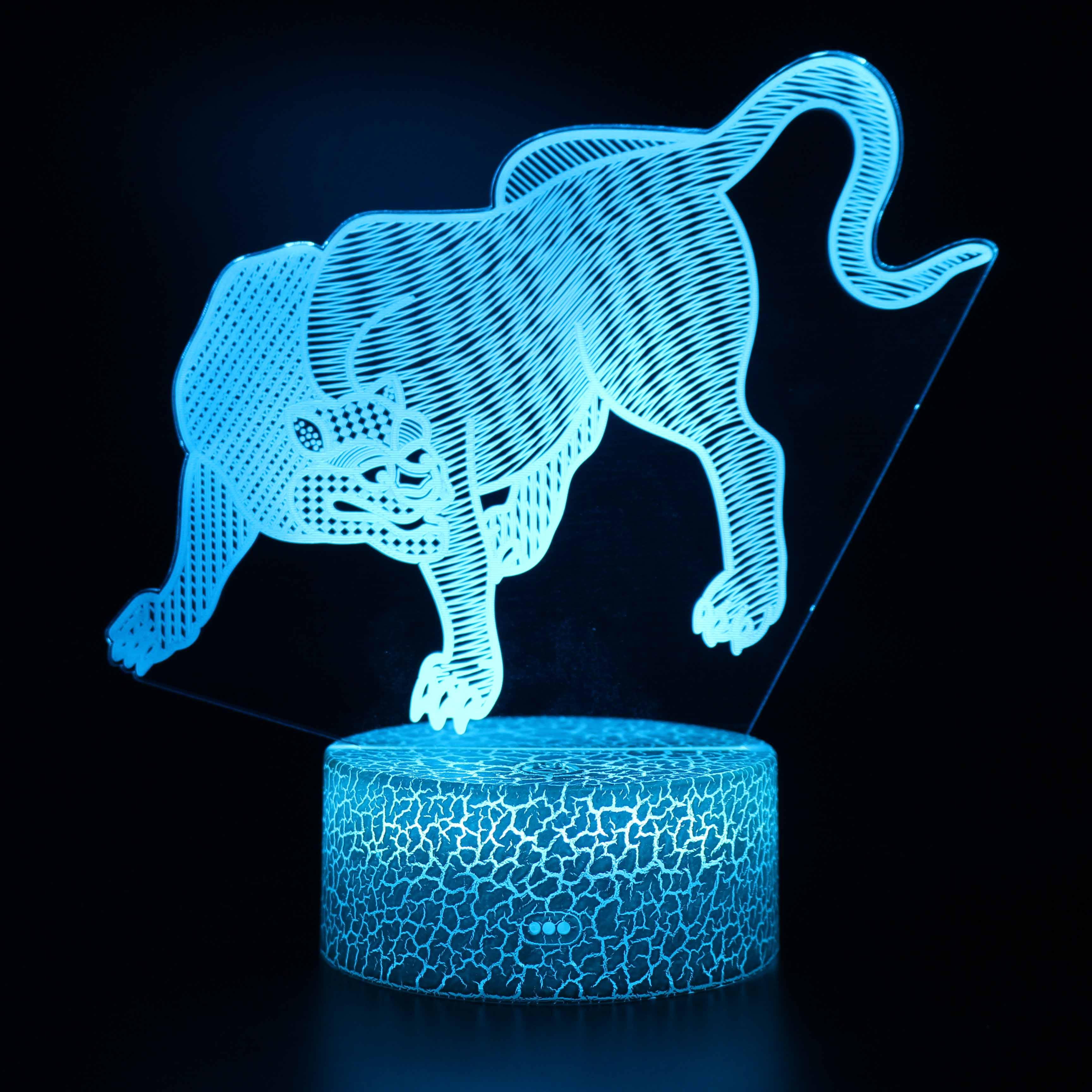 Abstract Zodiac - Tiger Optical Illusion Lamp - 3D Optical Lamp