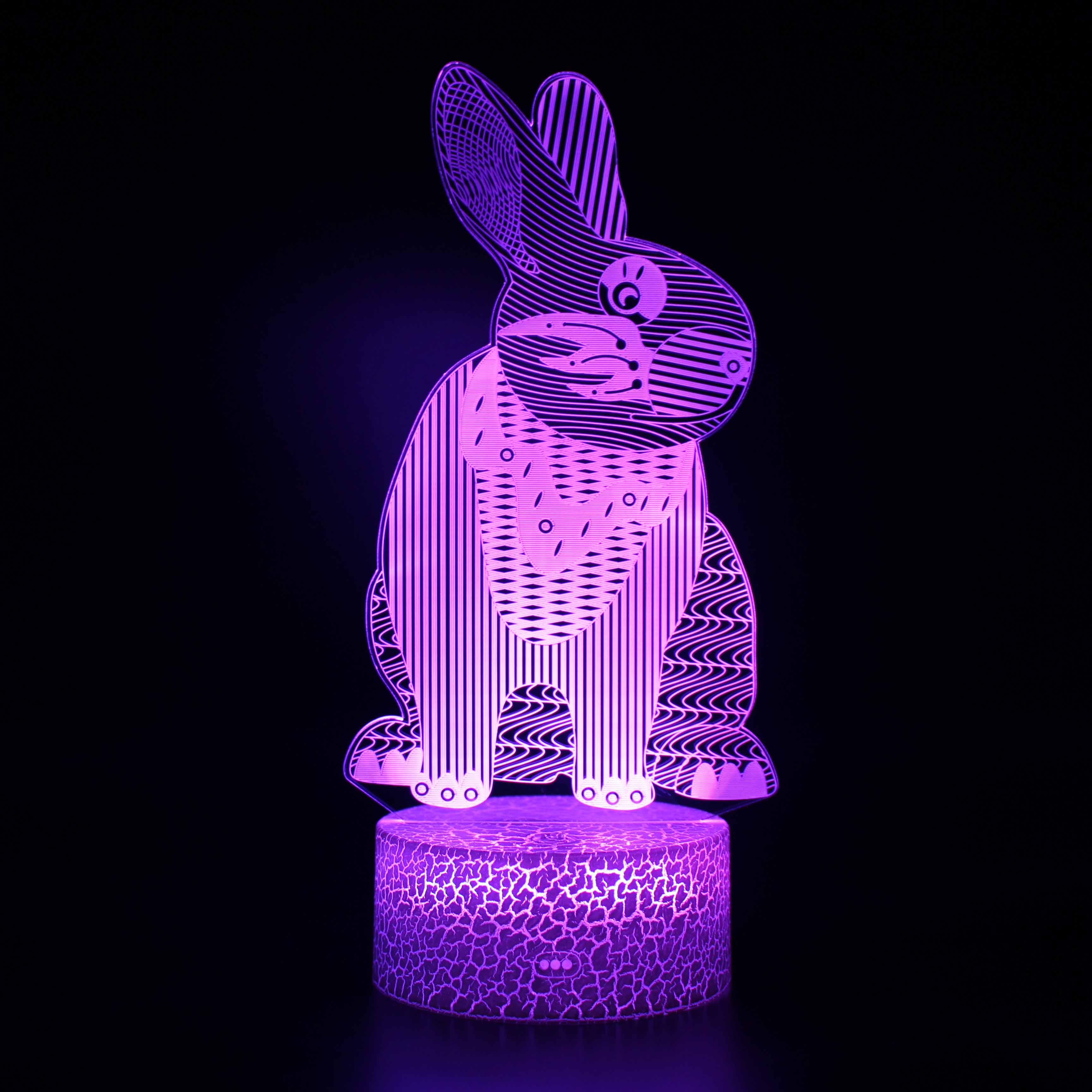 Rabbit Optical Illusion Lamp - LED Night Light | Abstract Zodiac Lamp-3D Optical Lamp