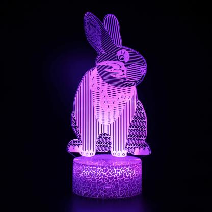 Rabbit Optical Illusion Lamp - LED Night Light | Abstract Zodiac Lamp-3D Optical Lamp