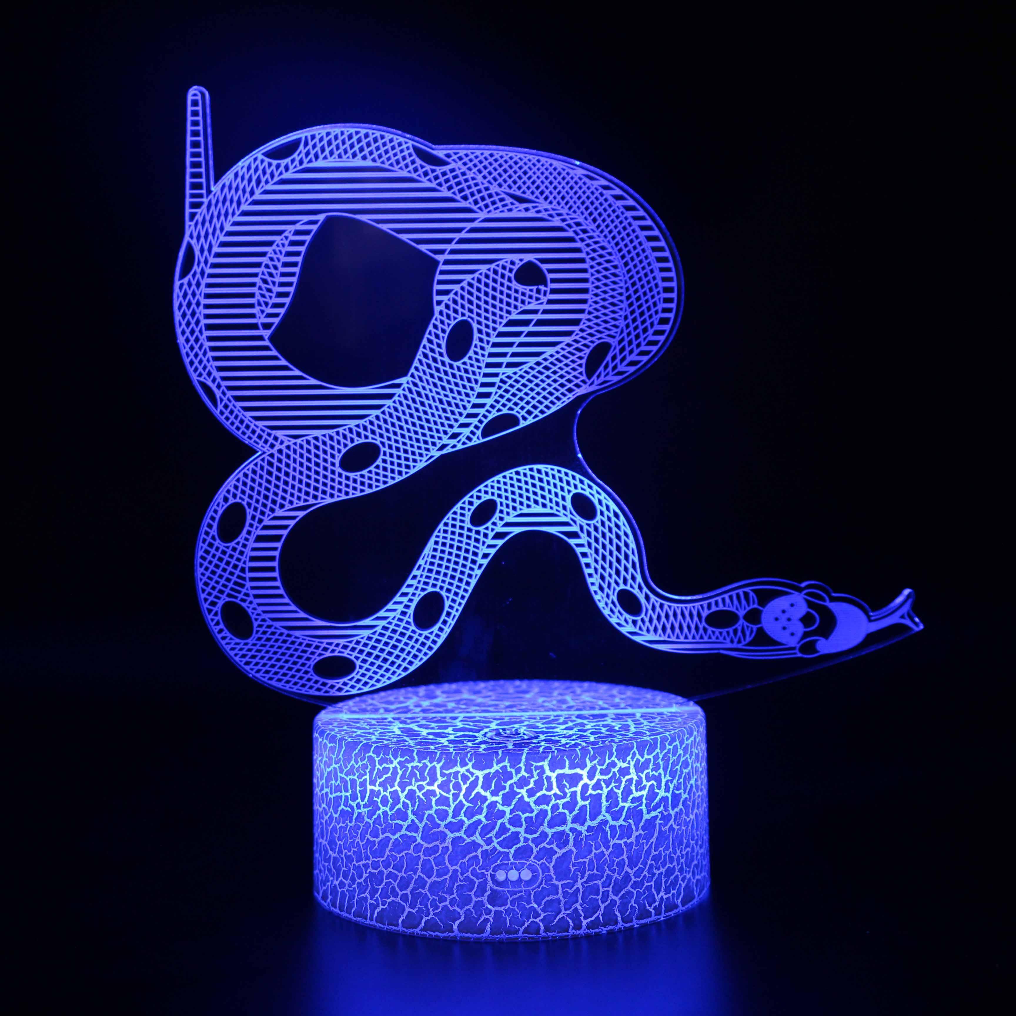 Realistic Snake 3D Optical Illusion Lamp - 3D Optical Lamp