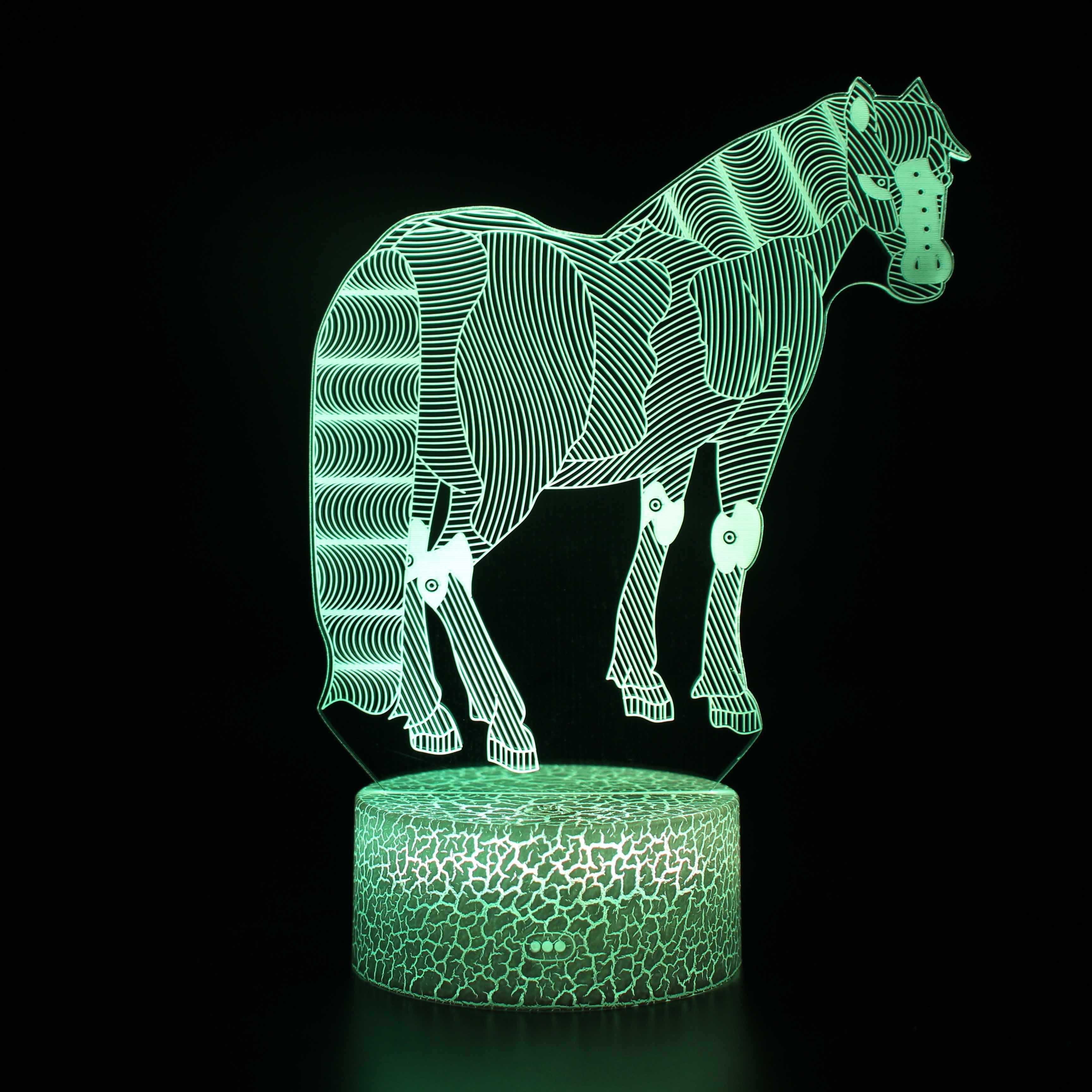 Abstract Zodiac - Horse Optical Illusion Lamp - 3D Optical Lamp