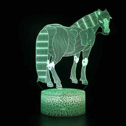 Abstract Zodiac - Horse Optical Illusion Lamp - 3D Optical Lamp