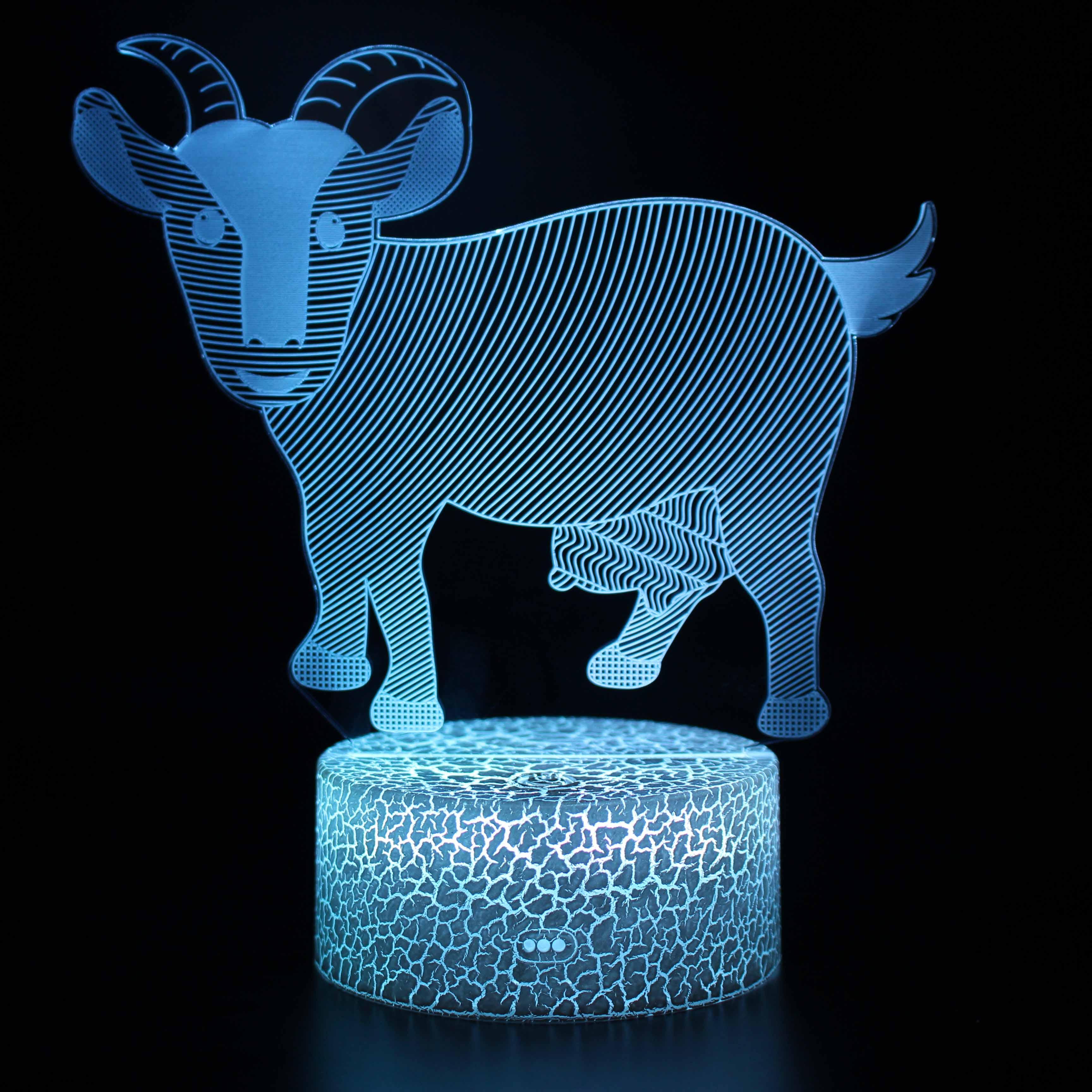 Abstract Zodiac Ram Lamp 3D Optical Illusion Light-3D Optical Lamp