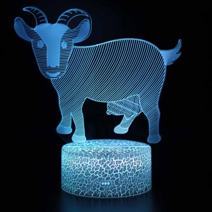 Abstract Zodiac - Ram Optical Illusion Lamp - 3D Optical Lamp
