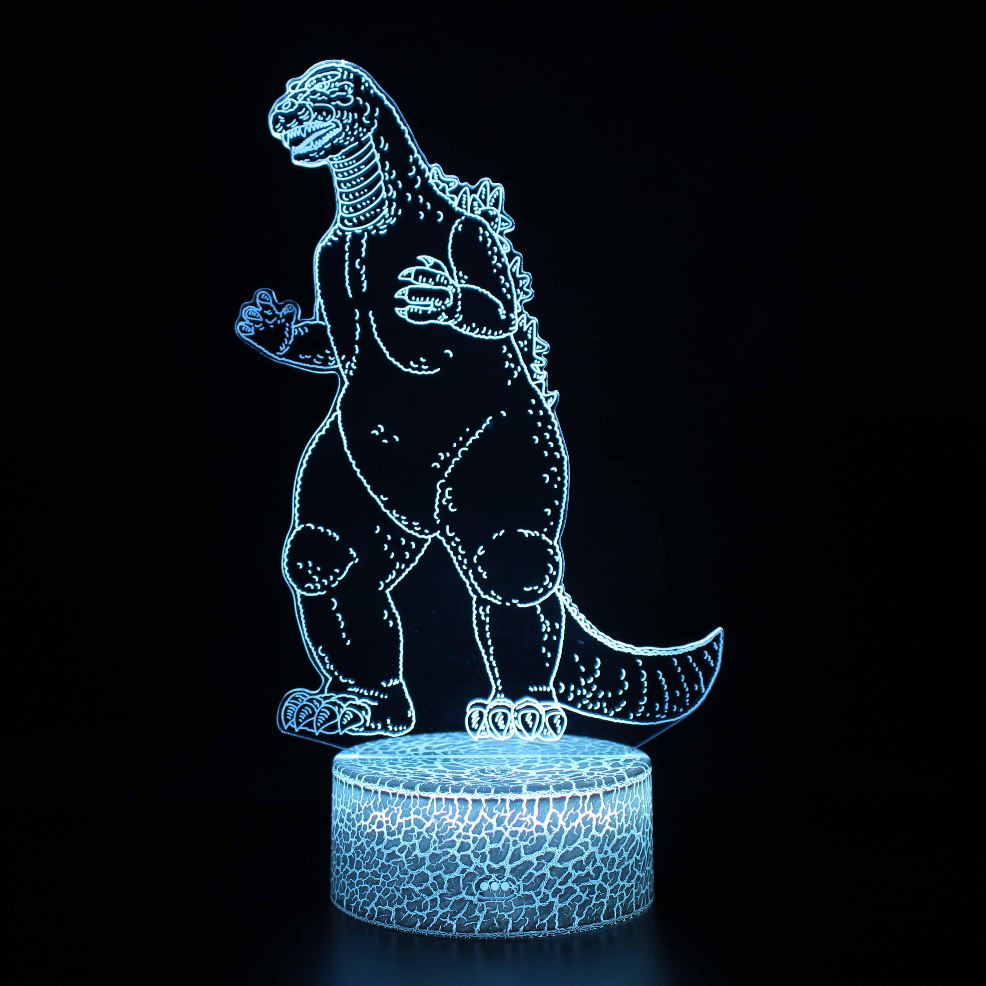 Godzilla 3D Optical Illusion Lamp featuring iconic kaiju design-3D Optical Lamp