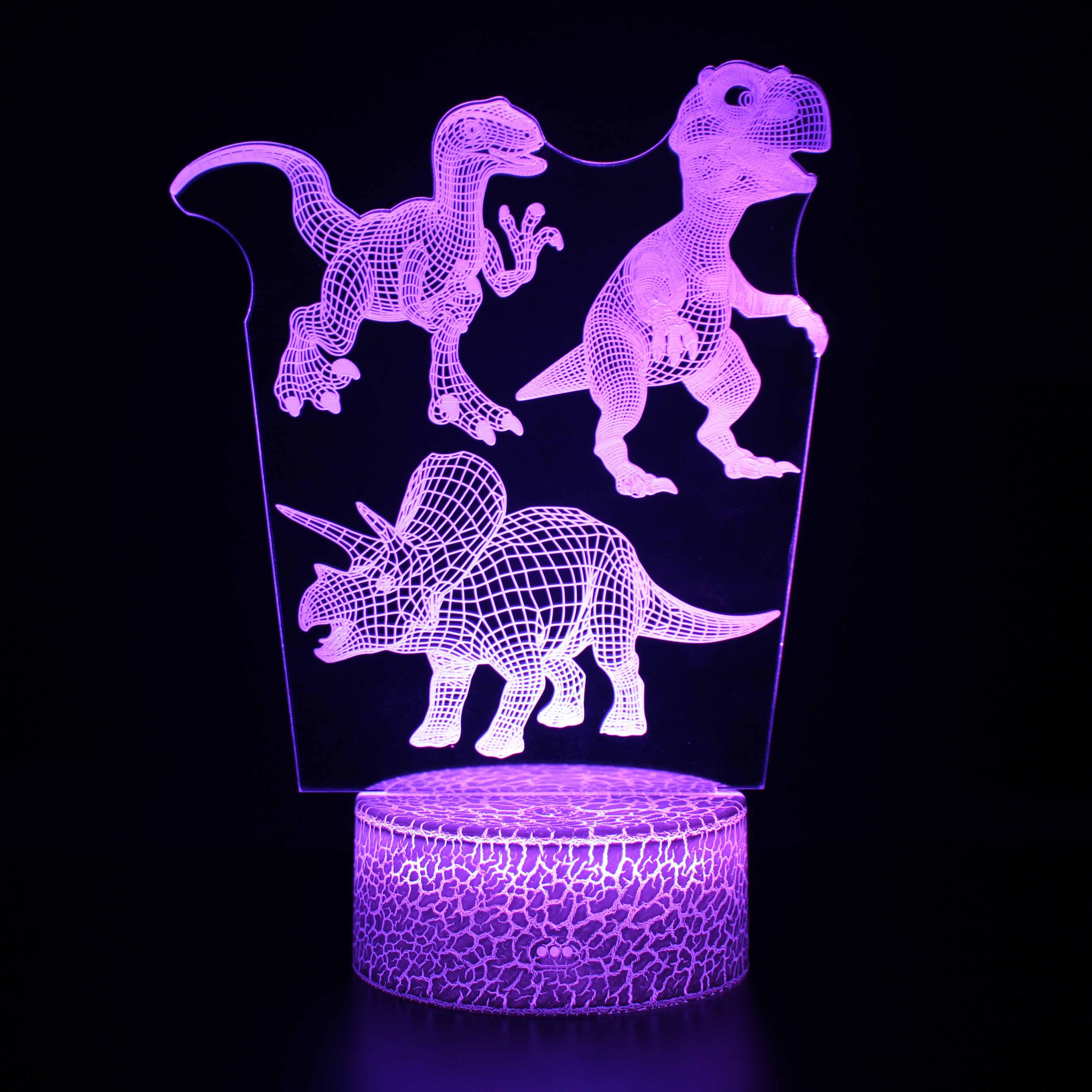 3 Realistic Dinosaur 3D Optical Illusion Lamp For Lighting And Decor-3D Optical Lamp