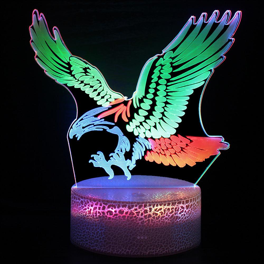 Colorful Eagle 3D Optical Illusion Lamp - 3D Optical Lamp