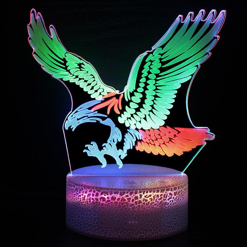 Colorful Eagle 3D Optical Illusion Lamp - 3D Optical Lamp