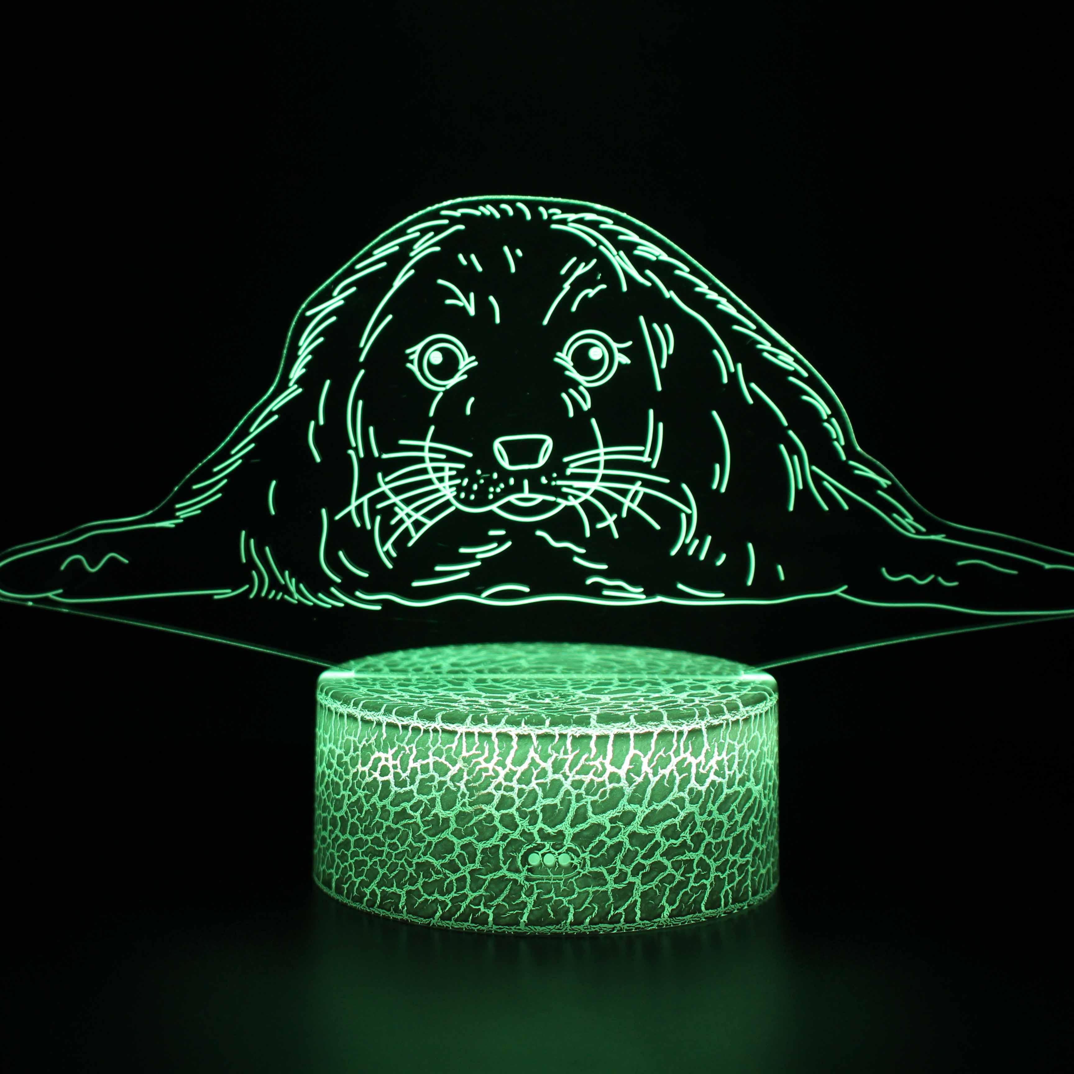 Fuzzy Puppy Dog 3D Lamp with Touch and Remote Control-3D Optical Lamp