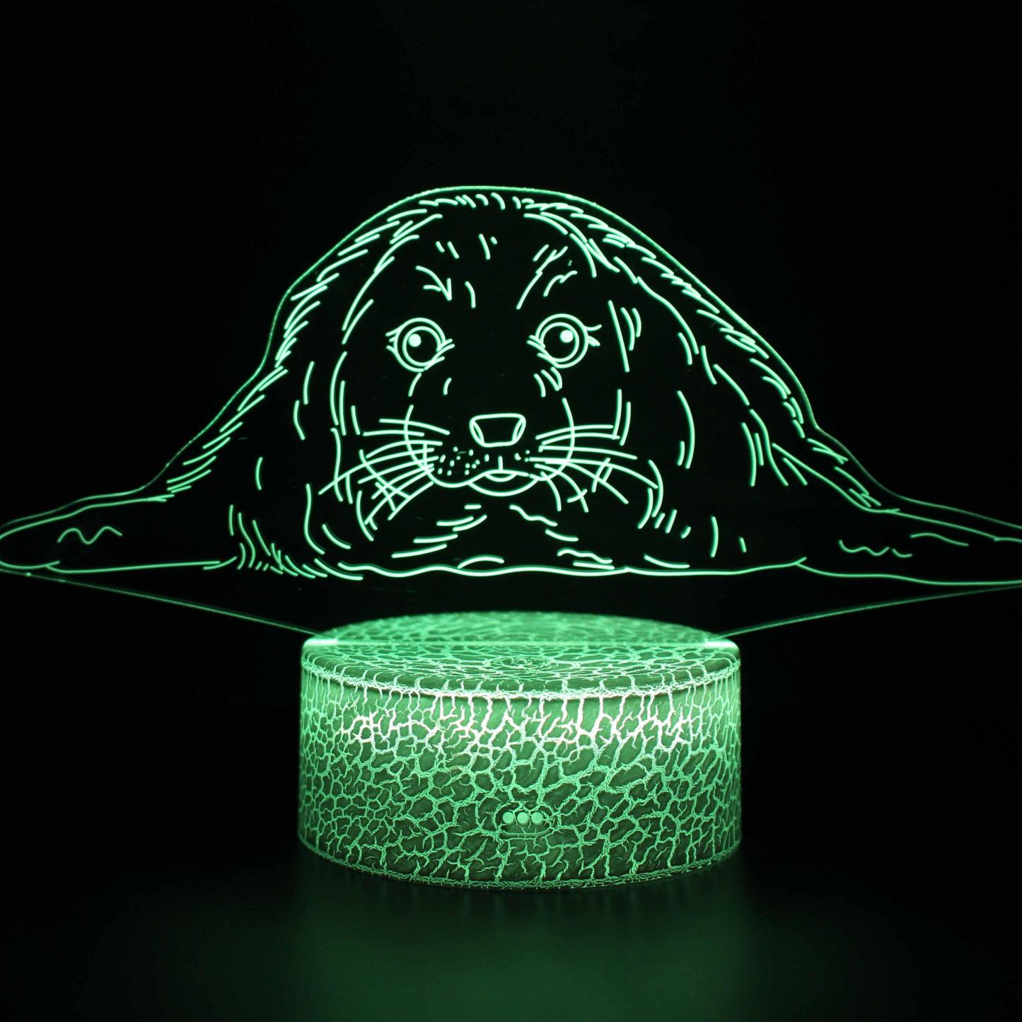 Fuzzy Puppy Dog 3D Optical Illusion Lamp - 3D Optical Lamp