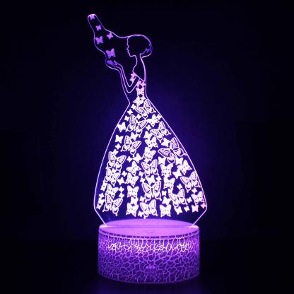 Butterfly Fairy 3D Optical Illusion Lamp - 3D Optical Lamp