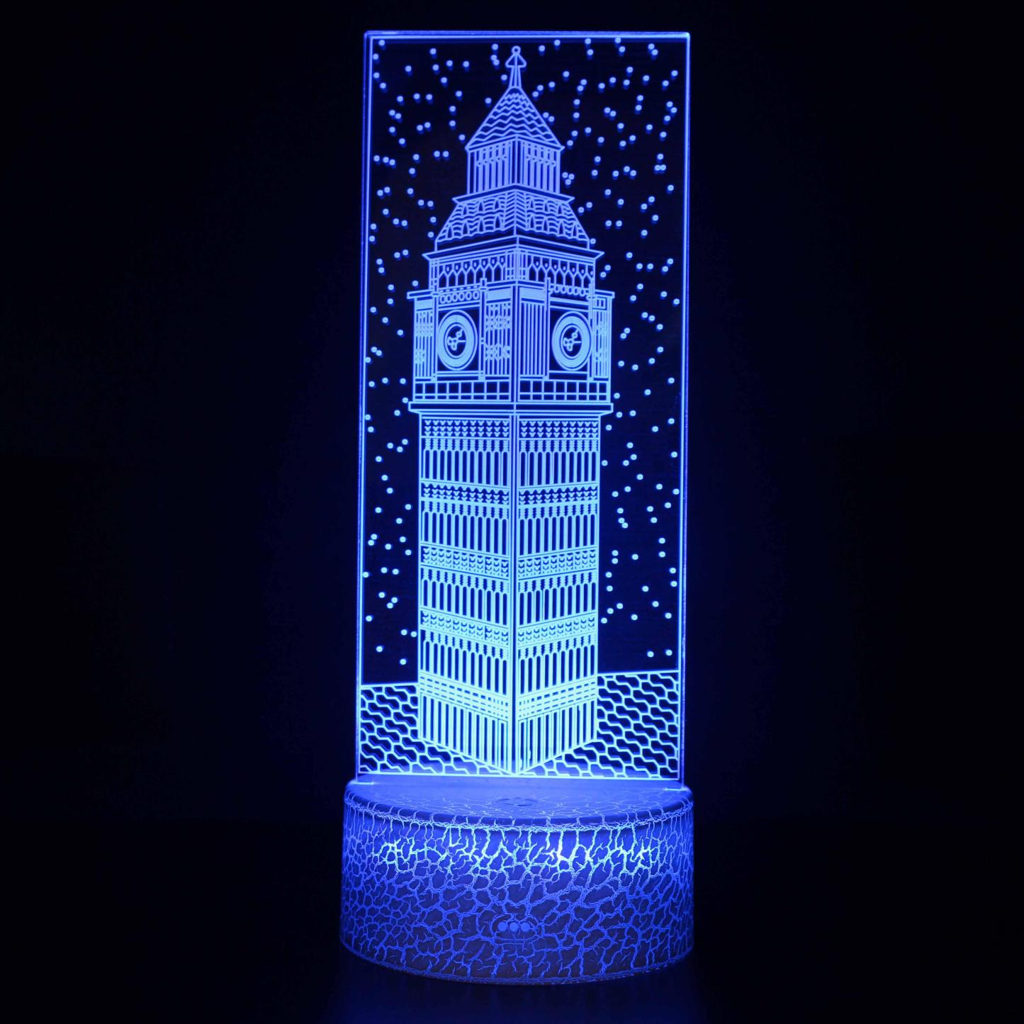 Big Ben Building 3D Optical Illusion Lamp - 3D Optical Lamp