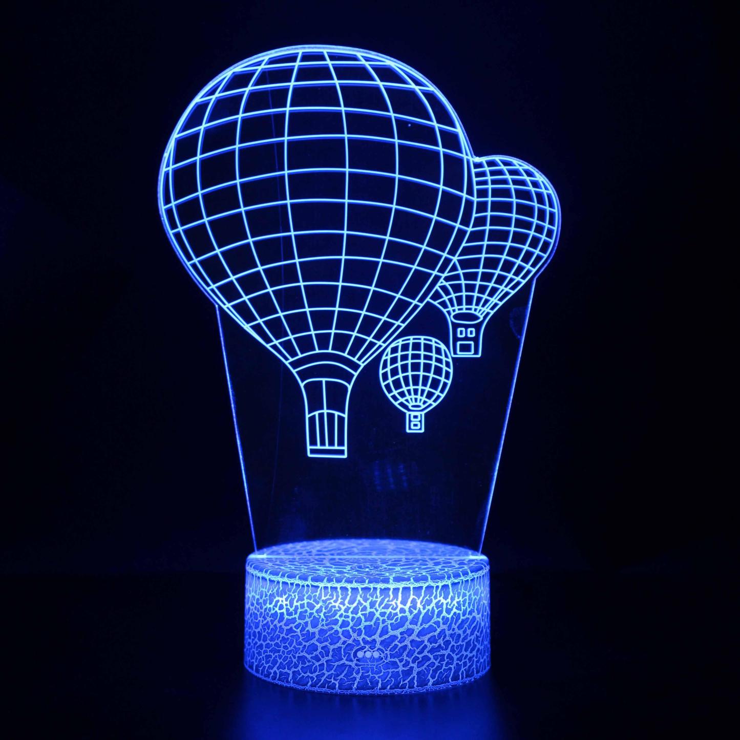Hot Air Balloons 3D Optical Illusion Lamp - 3D Optical Lamp