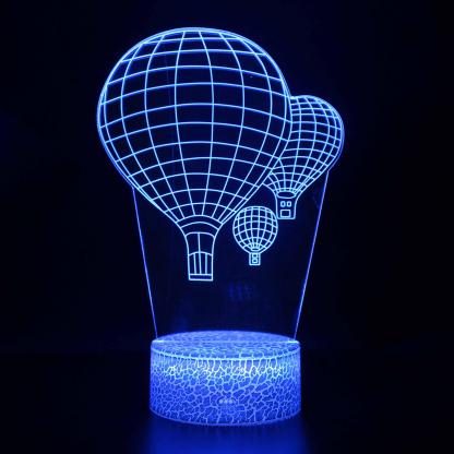Hot Air Balloons 3D Optical Illusion Lamp - 3D Optical Lamp
