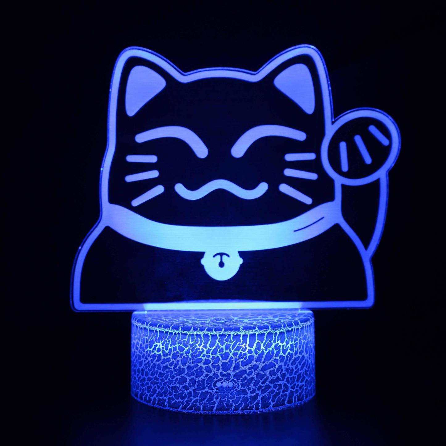 Cat 3D Optical Illusion Lamp - 3D Optical Lamp
