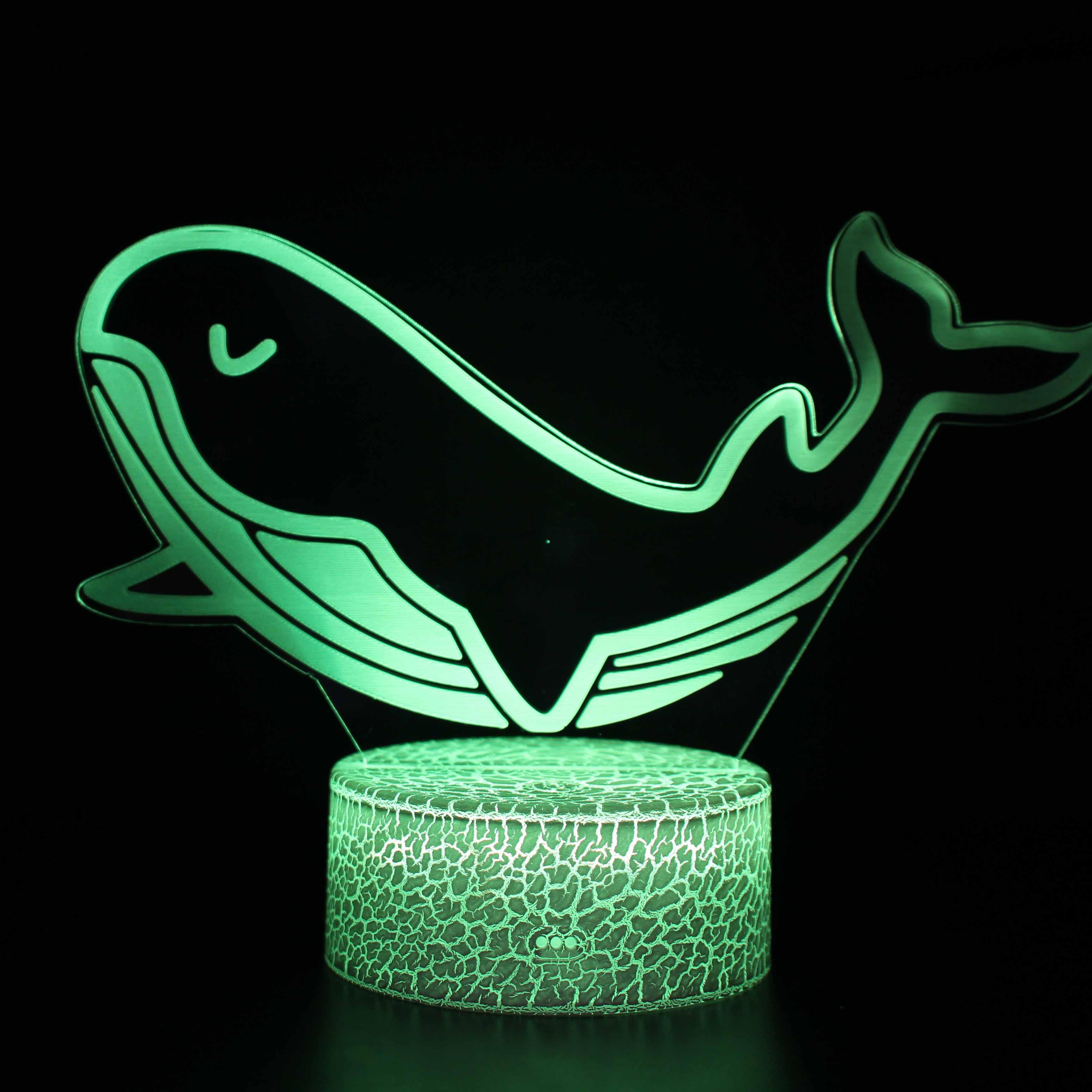 Realistic Whale Marine Life 3D Optical Illusion Lamp - 3D Optical Lamp