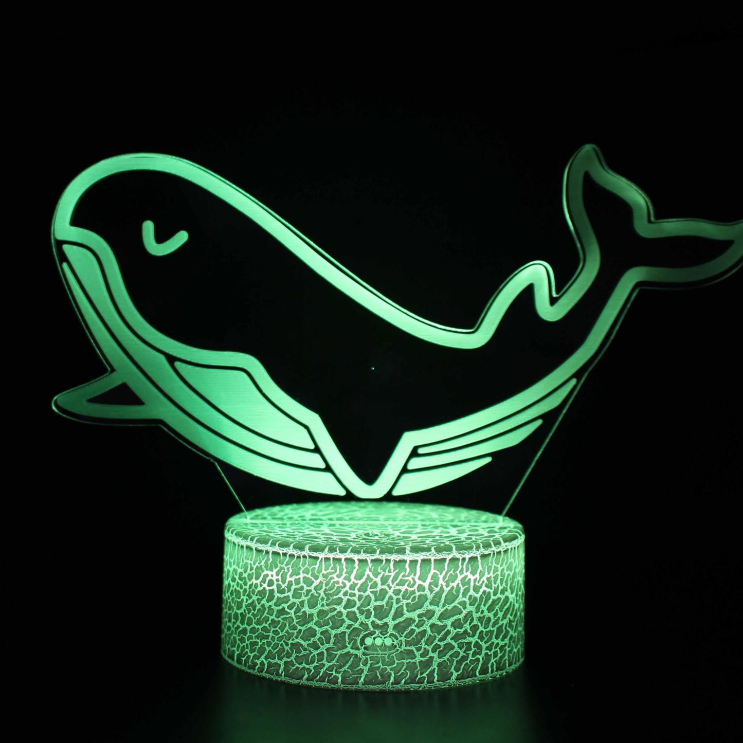 Whale 3D Lamp – Marine Life Optical Illusion Night Light for Kids-3D Optical Lamp